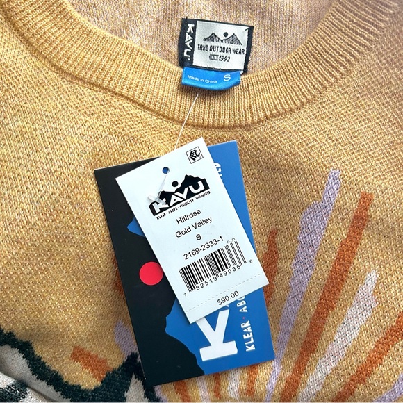 KAVU Hillrose Gold Valley Mountain Sweater Size Small - Picture 8 of 8